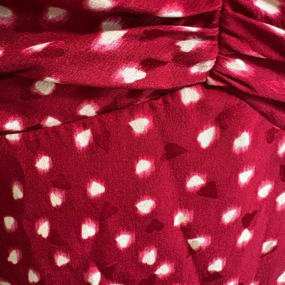 Rebecca Taylor Blurry Heart Silk Dress Romantic Valentine’s Day Date Night Midi - Picture 7 of 10